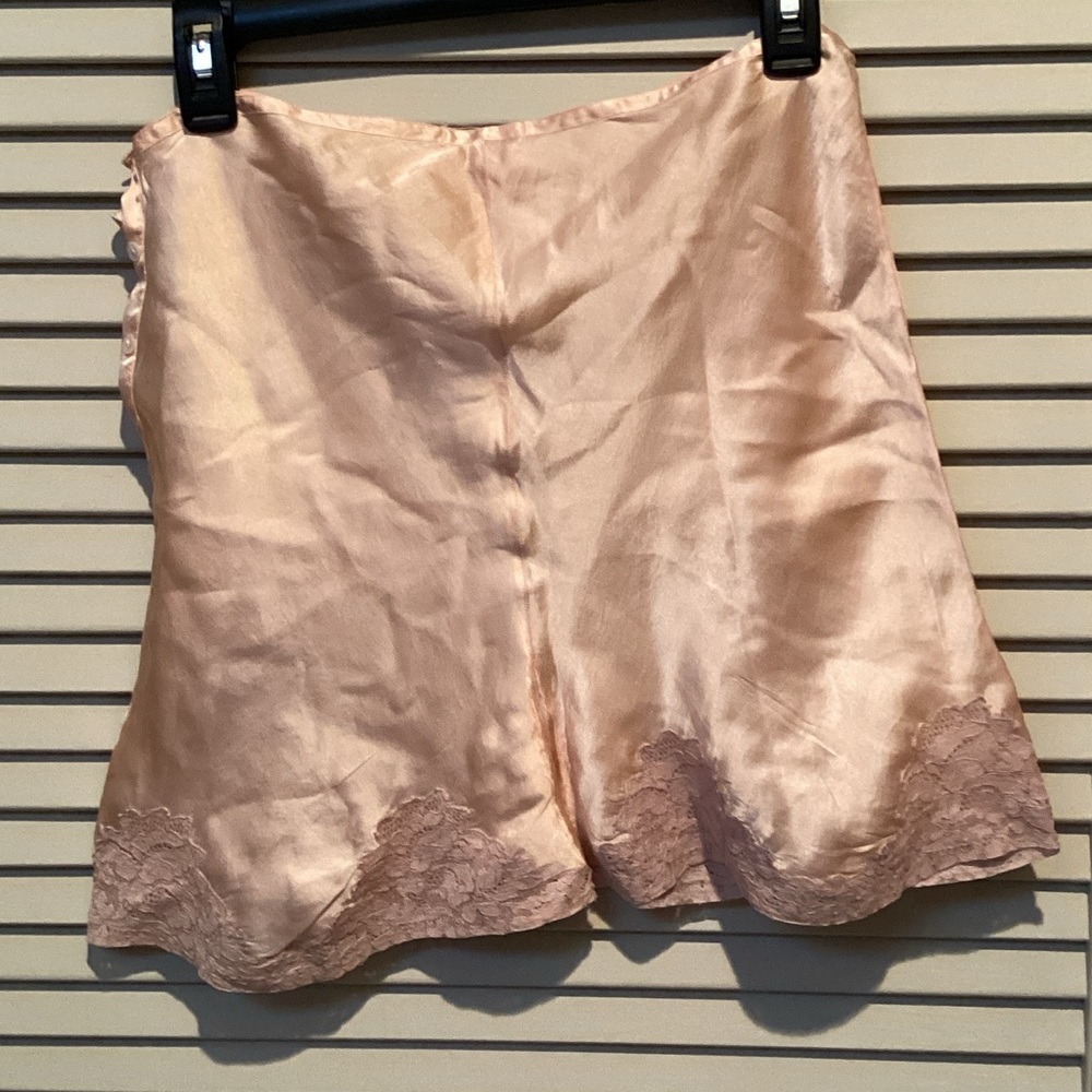 Satin Pink Lace Trim Women’s Sleep Shorts Vintage - Picture 2 of 7